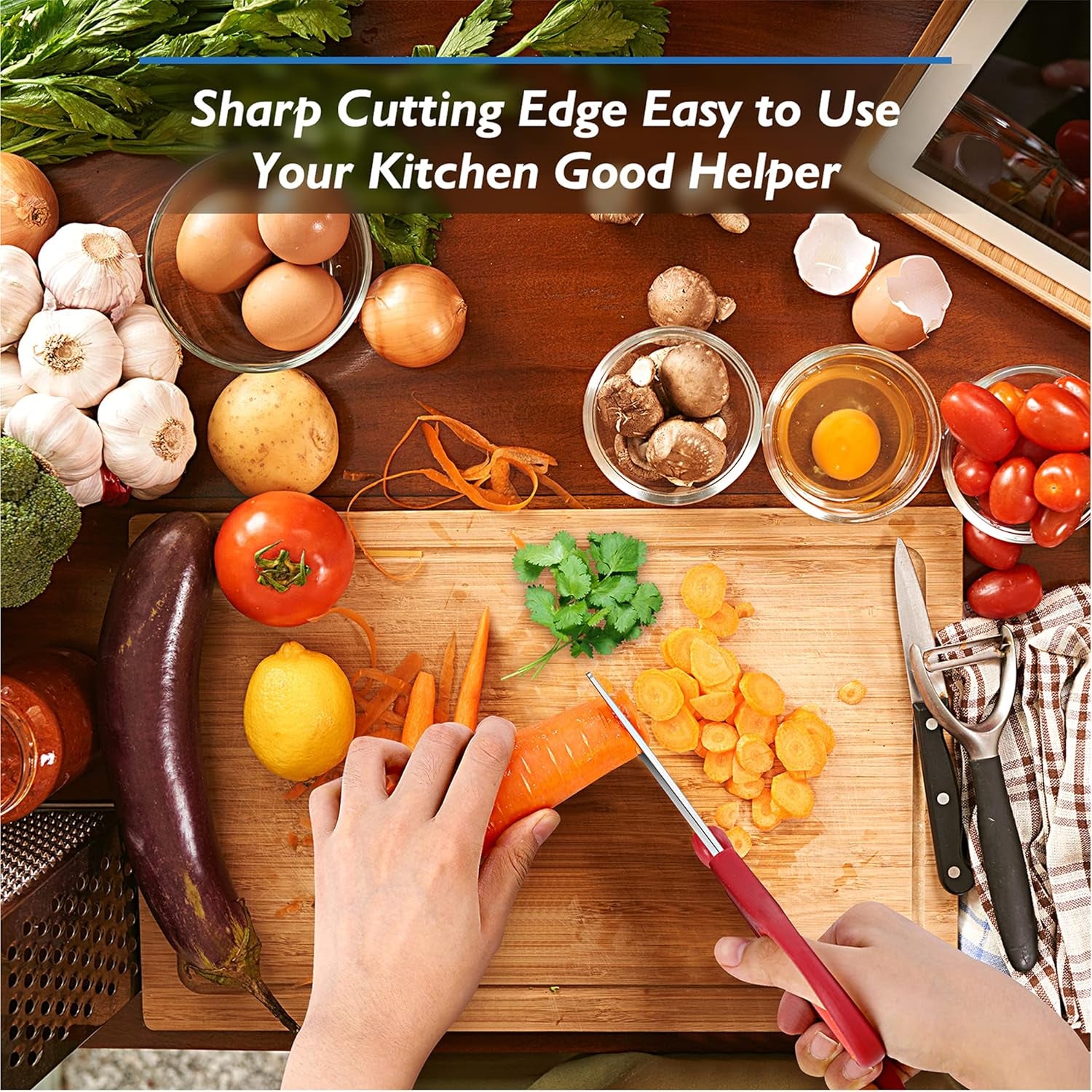 Kitchen Shears - Heavy Duty Cooking Scissors, Dishwasher Safe, Stainless Steel, Sharp Utility Shears for Poultry, Turkey, Chicken, BBQ