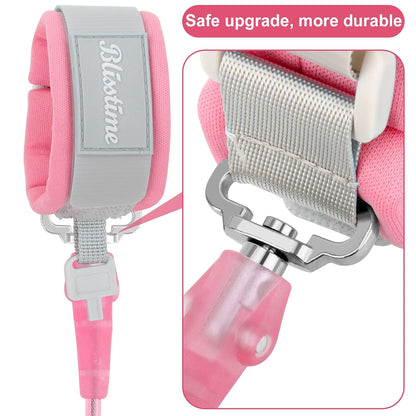 Toddler Leash, Kid Leash anti Lost Wrist Link with Key Lock Upgraded Baby Leash with Safety Wristband Rope for Babies Toddlers Child Kids (4.9Ft/1.5M, Pink)