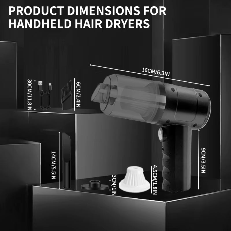 3-In-1 Vacuum Cleaner USB Charging Portable Suction and Blowing Function for Small Car and Household Use