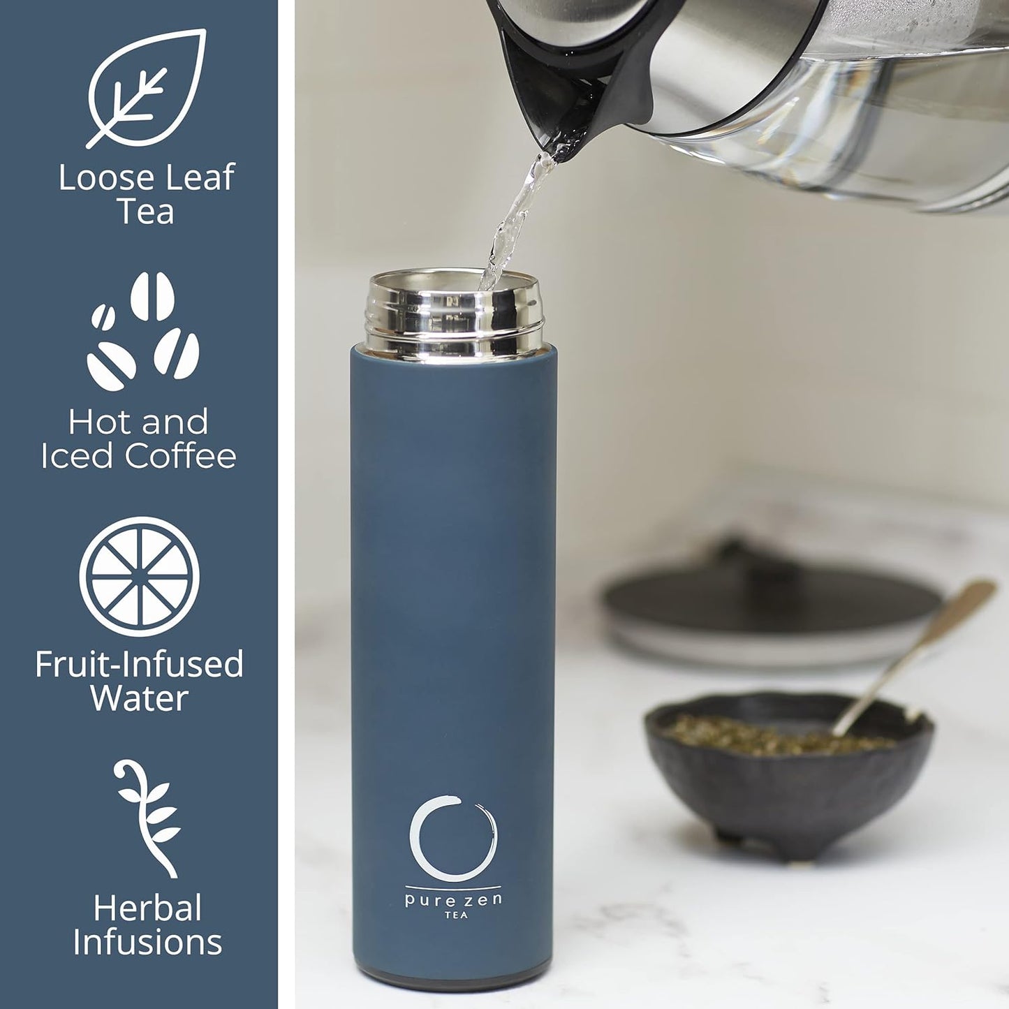 3. Leakproof stainless steel tea thermos with filter for travel faizoq