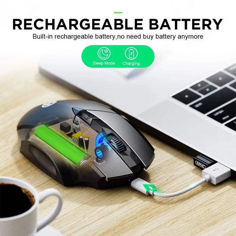 Bluetooth Compatible Mouse Rechargeable 2.4G  Wireless Mouse Office Mute Support PC Laptop Tablet Smartphone Universal