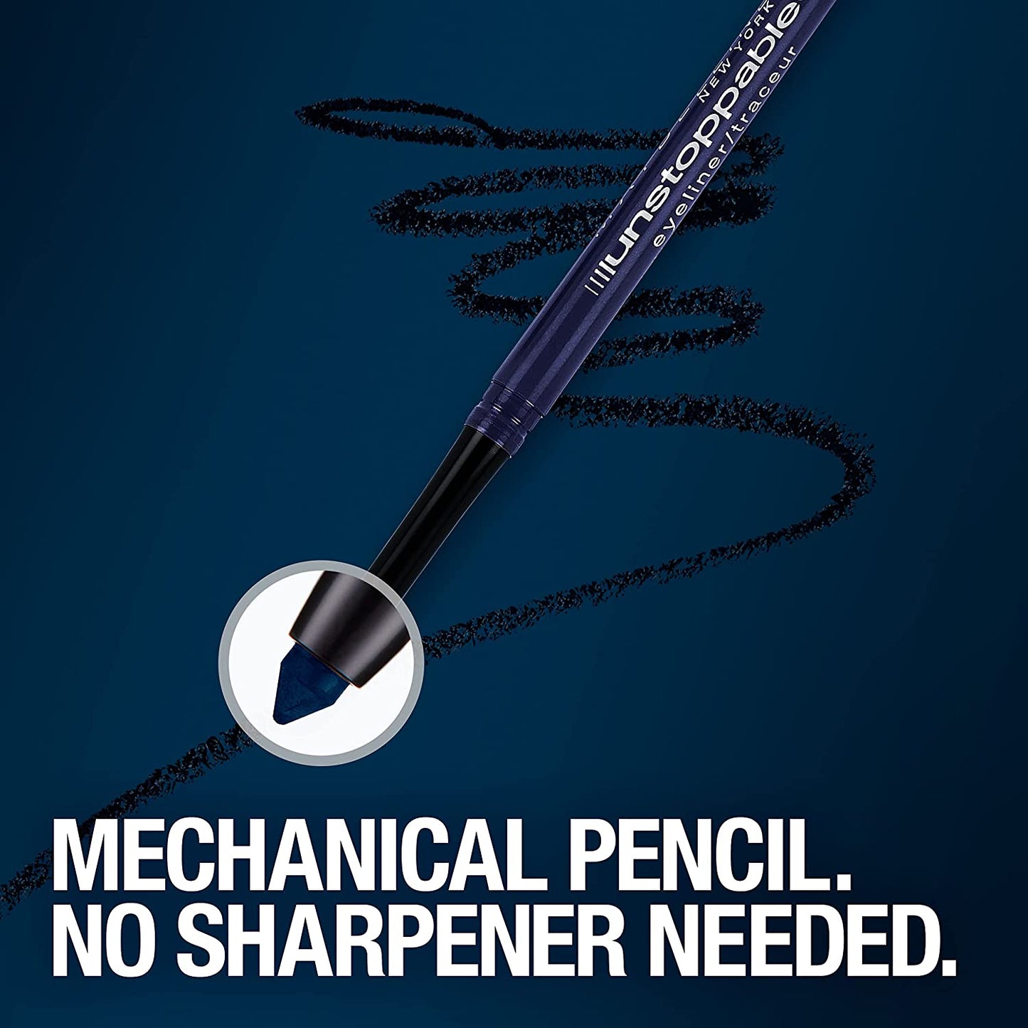 Maybelline Unstoppable Waterproof Mechanical Brown Eyeliner Pencil, Easy to Apply, Smooth Glide, up to 24 Hour Wear, Cinnabar