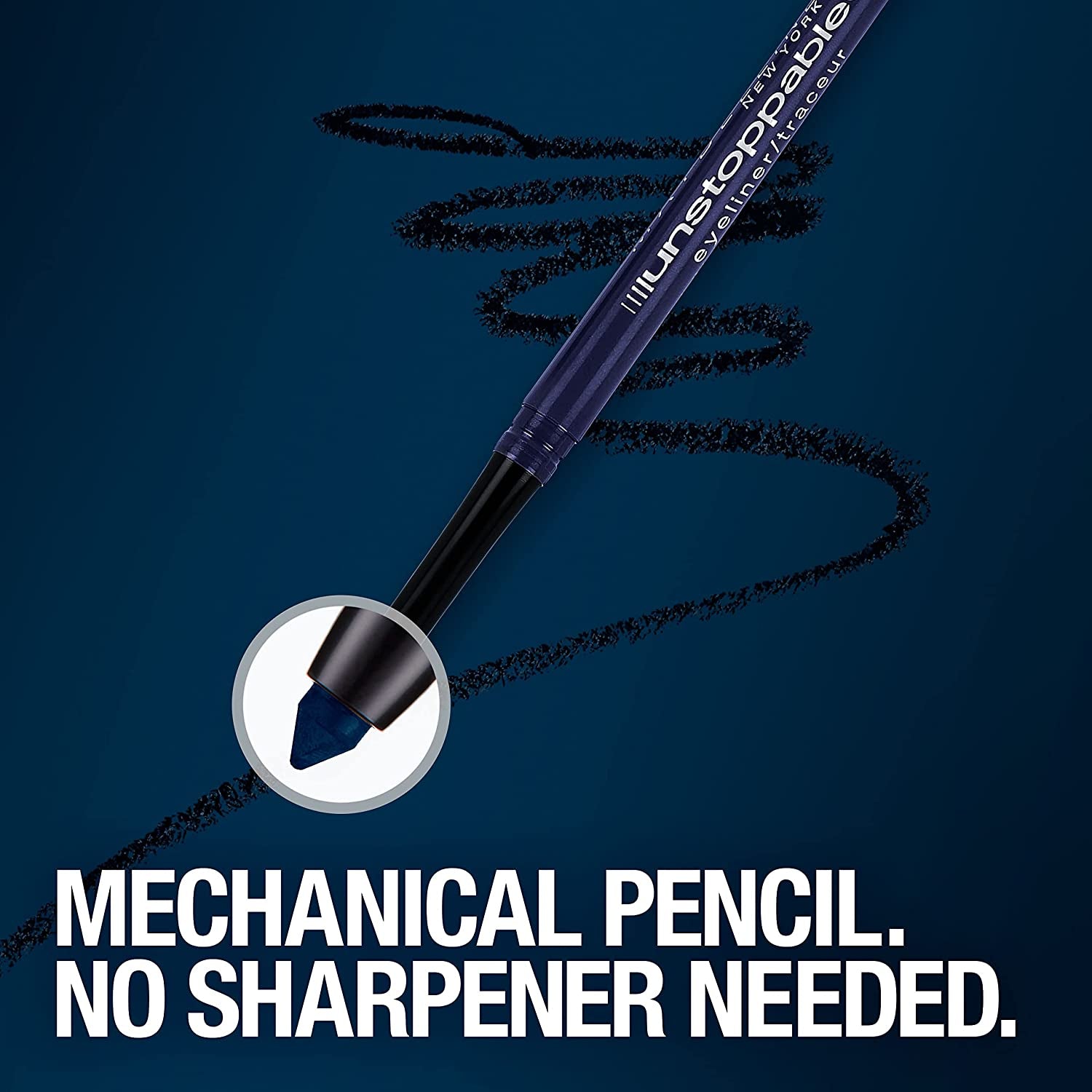 Maybelline Unstoppable Waterproof Mechanical Brown Eyeliner Pencil, Easy to Apply, Smooth Glide, up to 24 Hour Wear, Cinnabar