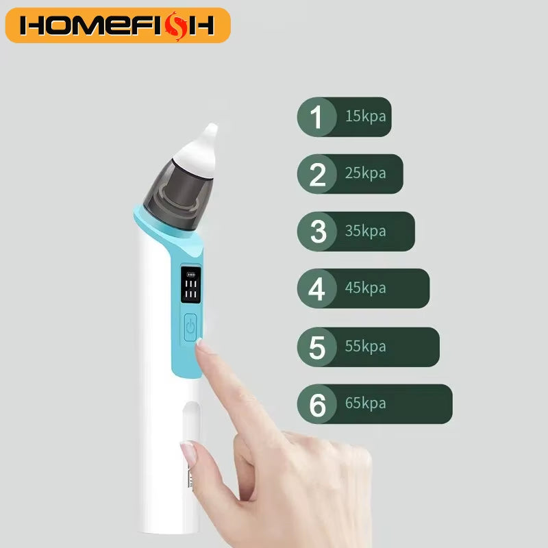 1Pcs Electric Nasal Absorber Silent Baby Obstruction Rhinitis Cleaner Nasal Aspirator 6-Speed Suction for 0-6Years‘Baby