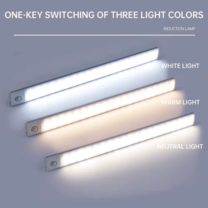 Bedroom Night Light Motion Sensor Lights Wireless USB under Cabinet Light for Kitchen Cabinet Bedroom Wardrobe Indoor Lighting