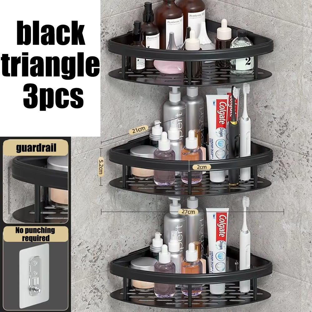 Bathroom Shelf Bathroom Towel Rack Shelves Wall Shower Shampoo Rack No Drill Shelf Bathroom Tripod Storage Rack