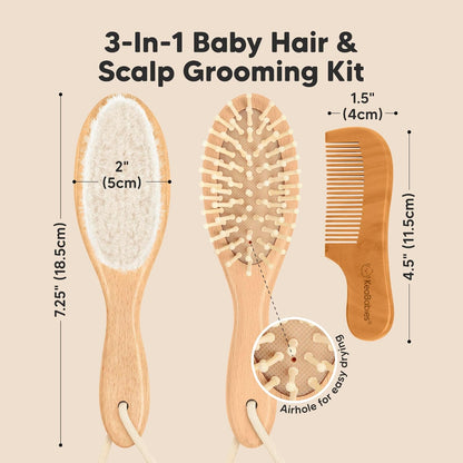 2. Baby grooming brush and comb for newborns and toddlers faizoq