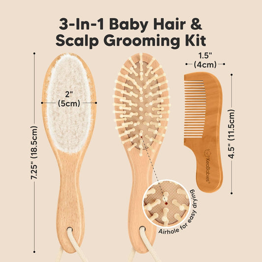 2. Baby grooming brush and comb for newborns and toddlers faizoq