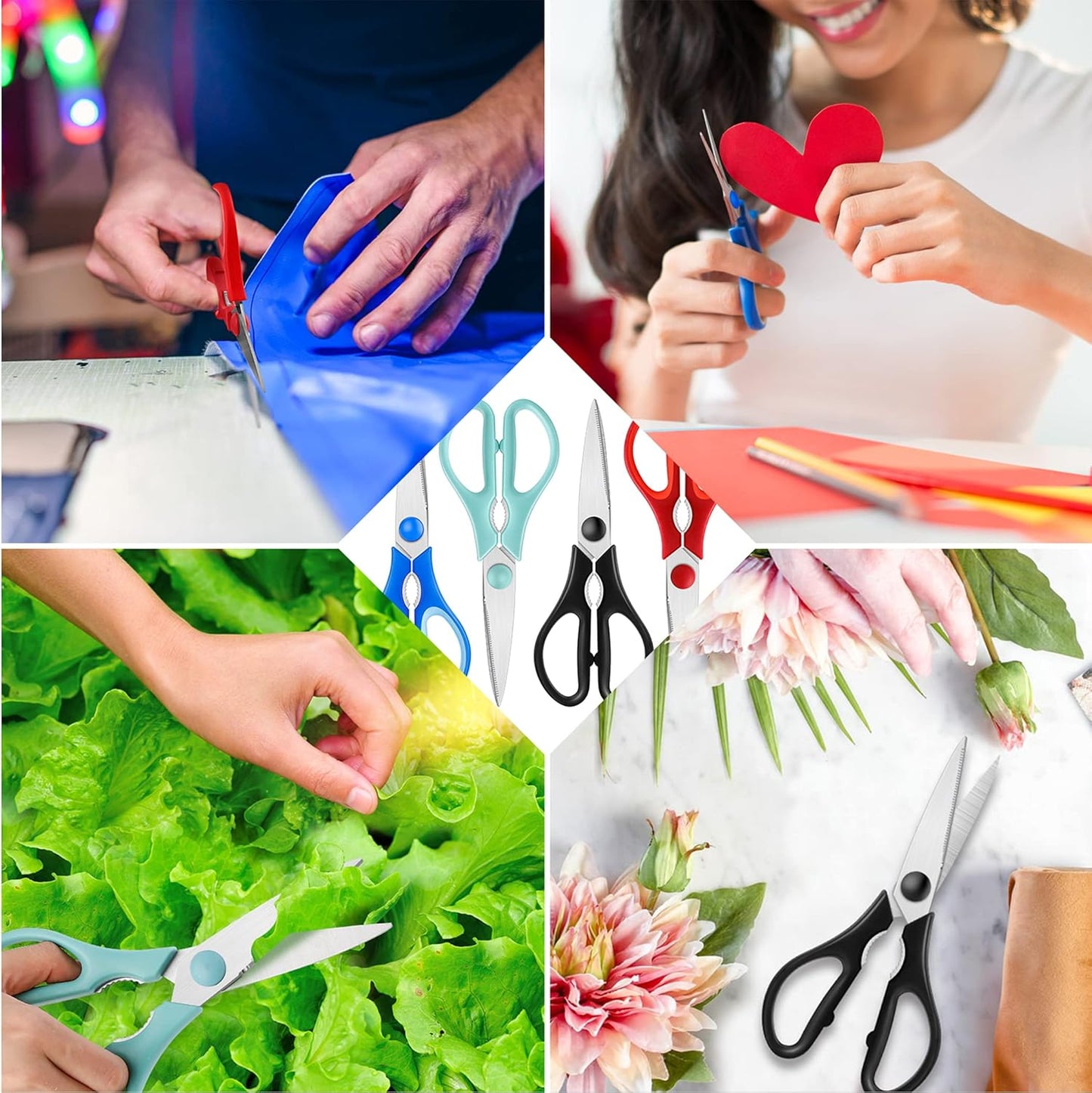 Kitchen Shears - Heavy Duty Cooking Scissors, Dishwasher Safe, Stainless Steel, Sharp Utility Shears for Poultry, Turkey, Chicken, BBQ