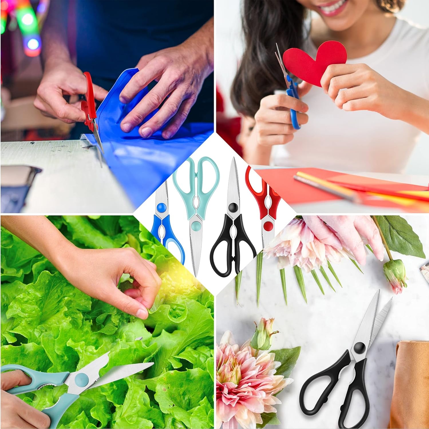 Kitchen Shears - Heavy Duty Cooking Scissors, Dishwasher Safe, Stainless Steel, Sharp Utility Shears for Poultry, Turkey, Chicken, BBQ