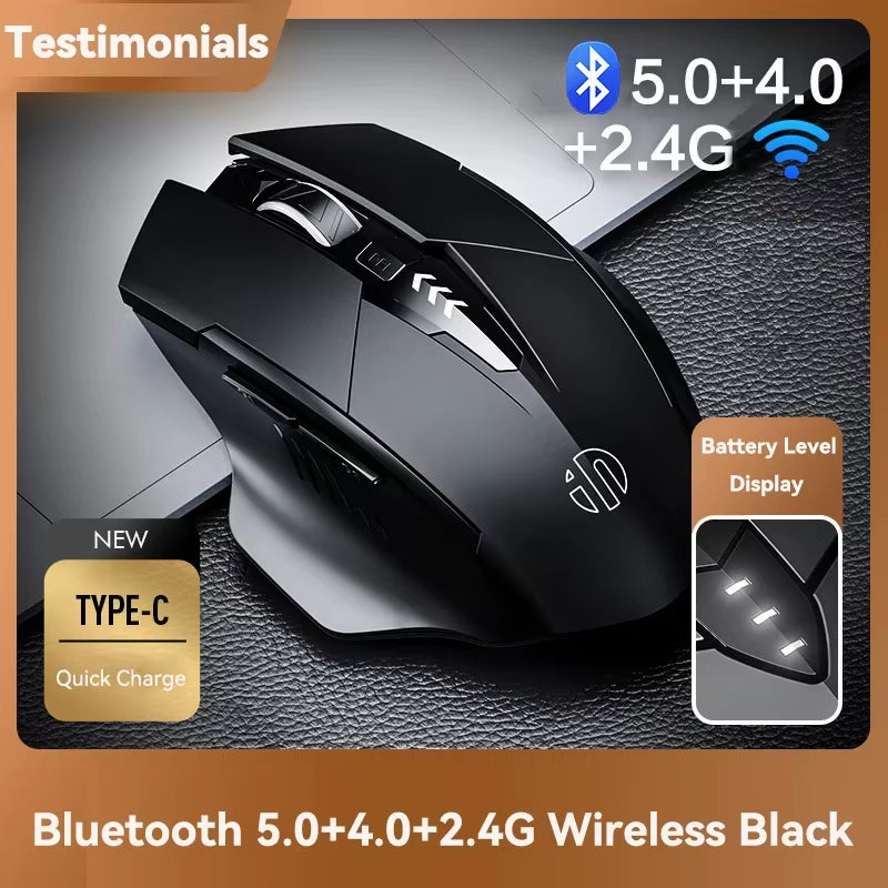 Bluetooth Compatible Mouse Rechargeable 2.4G  Wireless Mouse Office Mute Support PC Laptop Tablet Smartphone Universal