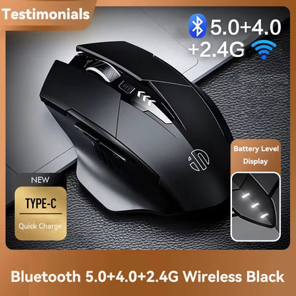 Bluetooth Compatible Mouse Rechargeable 2.4G  Wireless Mouse Office Mute Support PC Laptop Tablet Smartphone Universal