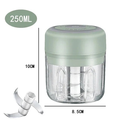Electric Meat Mincer and Garlic Chopper - 100ML/250ML Vegetable and Onion Cutter Kitchen Accessory