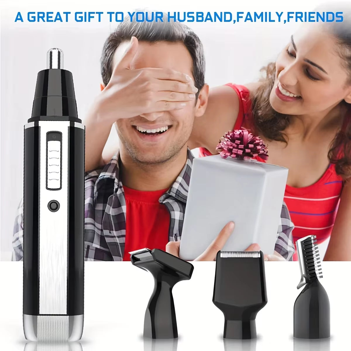 4 in 1 All Purpose Beauty Set Painless Trimming of Nose Hair Beard Eyebrow Trimming and Shaver in One to Create a Delicate Face