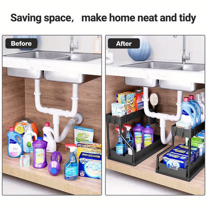 3. Durable pull-out countertop and cabinet organizer for home – Faizoq