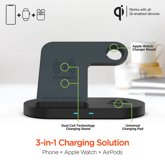 Hypergear 3-In-1 Wireless Charging Dock