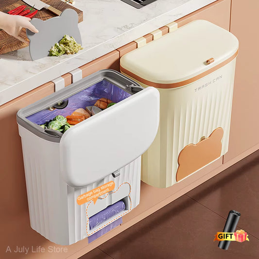 2. Space saving kitchen and bathroom compost trash can for cabinet – Faizoq