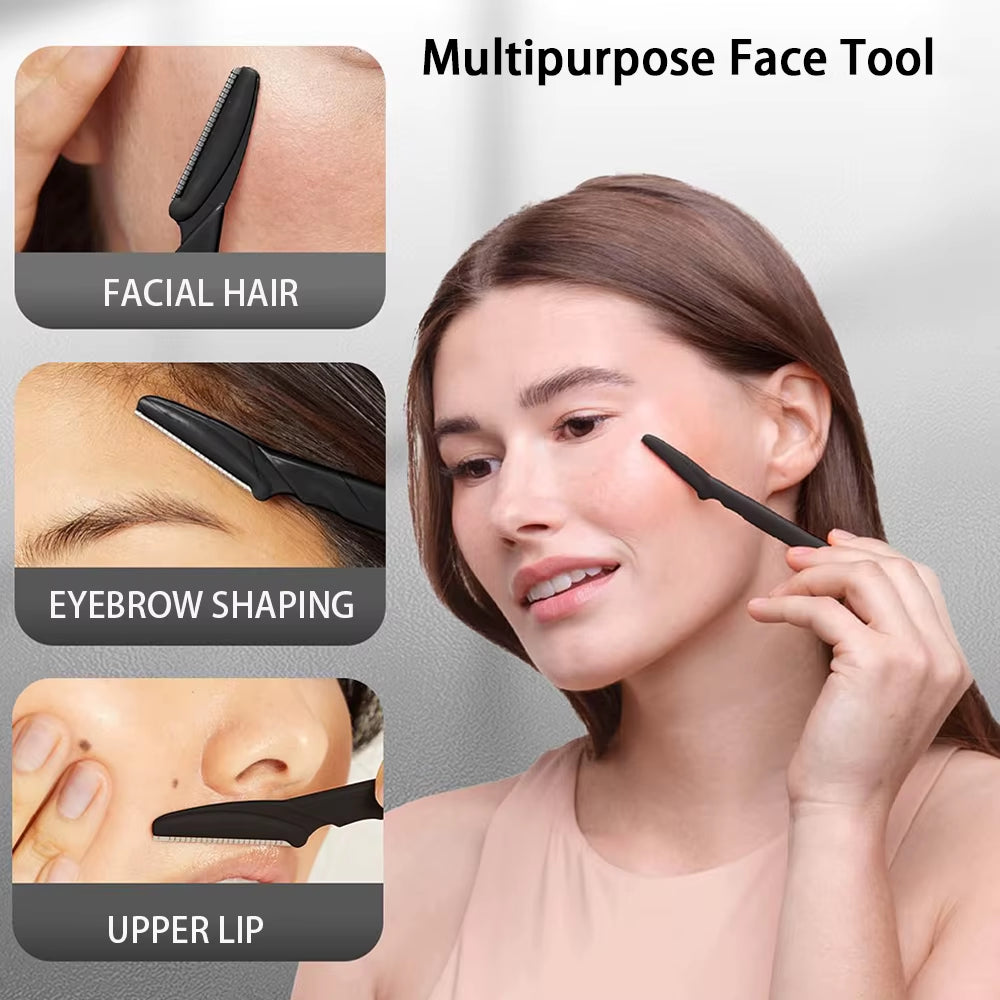 Razor Set Eyebrow Multipurpose Face Razors for Women and Men Dermaplaning Tool Easy to Use Cutter Shaver Blades Makeup Tools