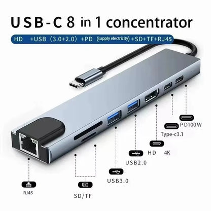 USB C HUB 4K 30Hz Type C to Hdmi-Compatible USB 3.0 Adapter 11 in 1 Type C HUB Dock PD 87W USB C Splitter for Macbook Pro Air