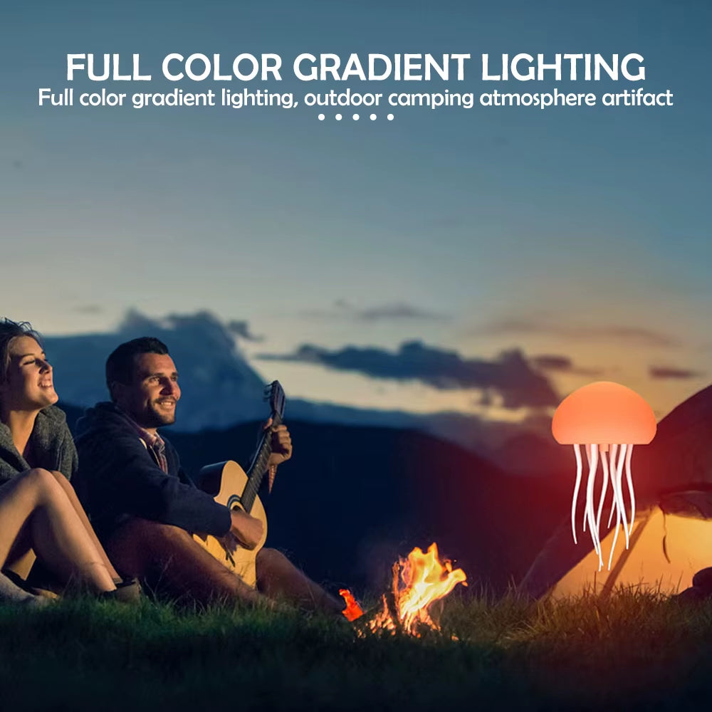 Novelty RGB Jellyfish Night Light Touch Sensor Color Changing Rechargeable Cute Desk Lamp for Bedrooms Living Room